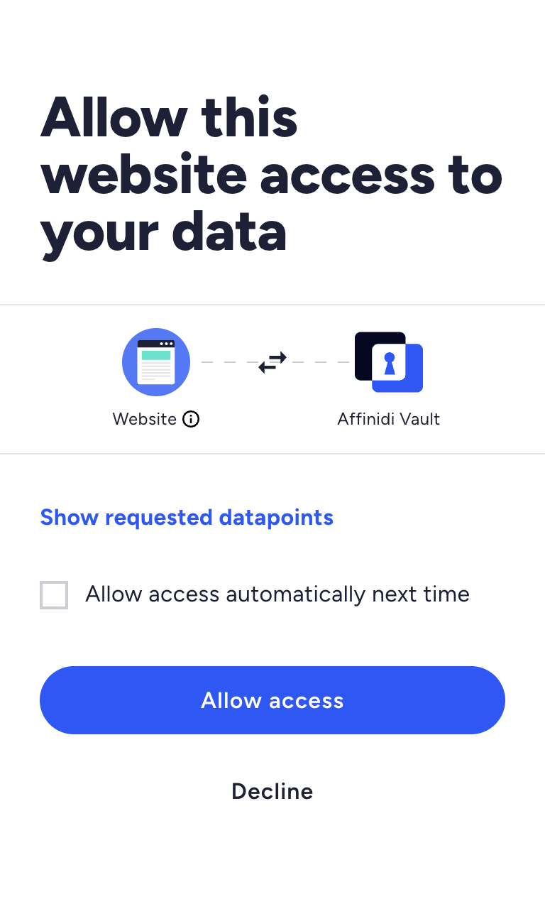Consent page with User Profile data