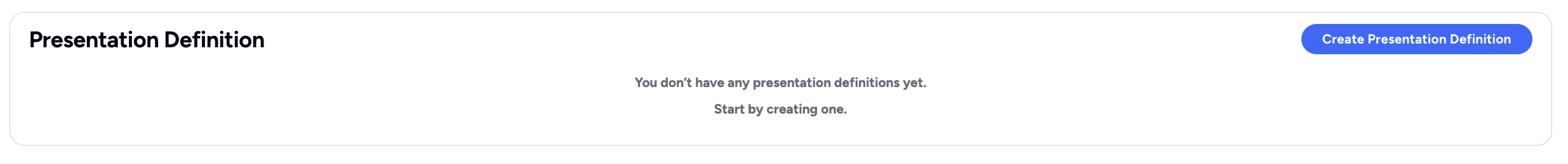 Create Presentation Definition