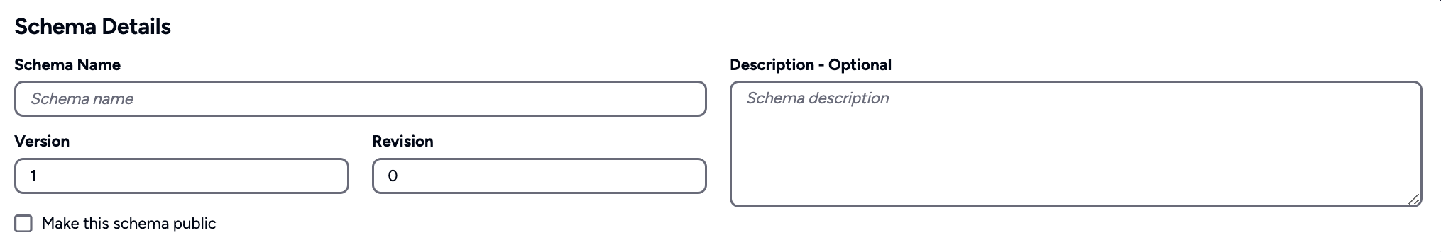 Schema Builder Basic Info