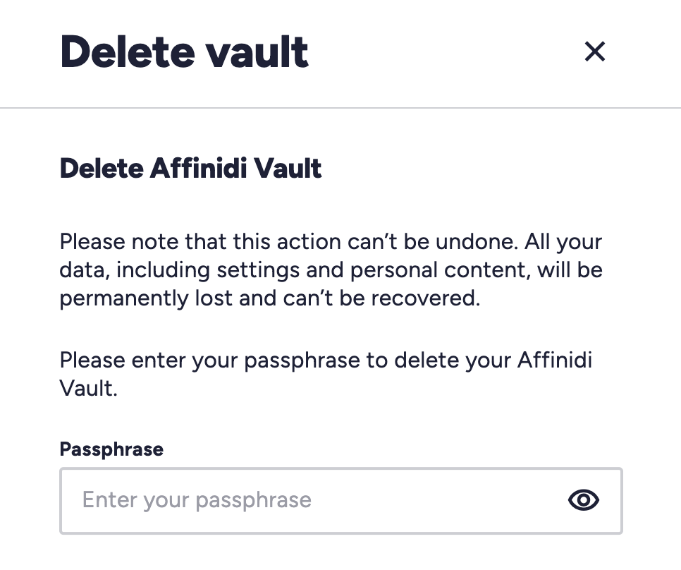 Vault Delete Data