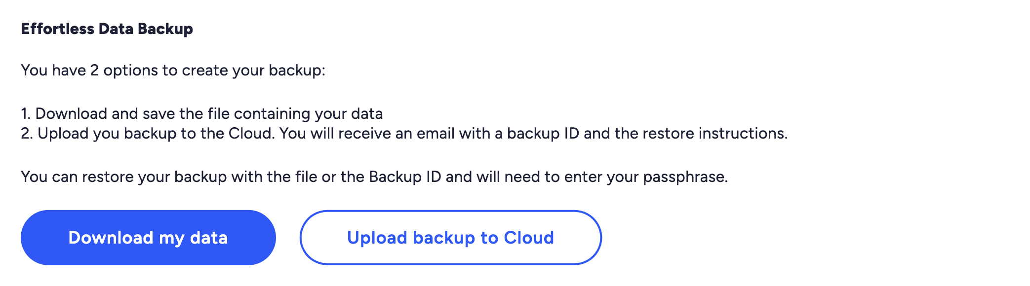 Download backup