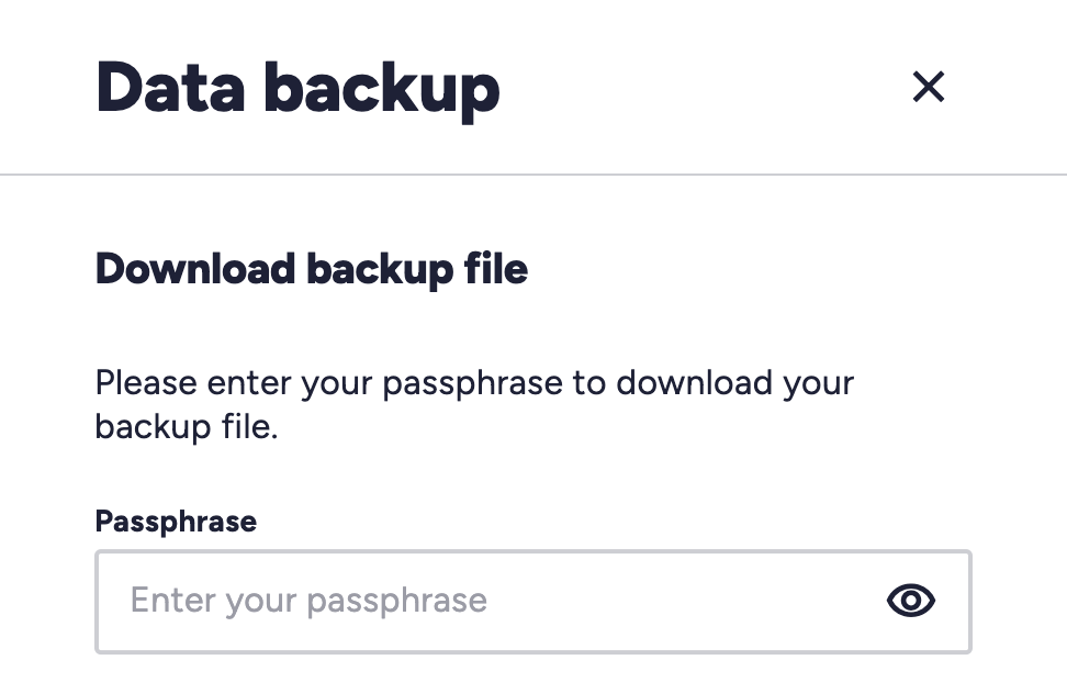 Download backup