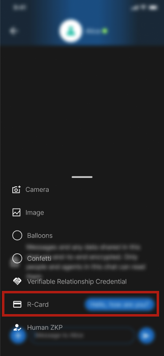 Open chat action menu