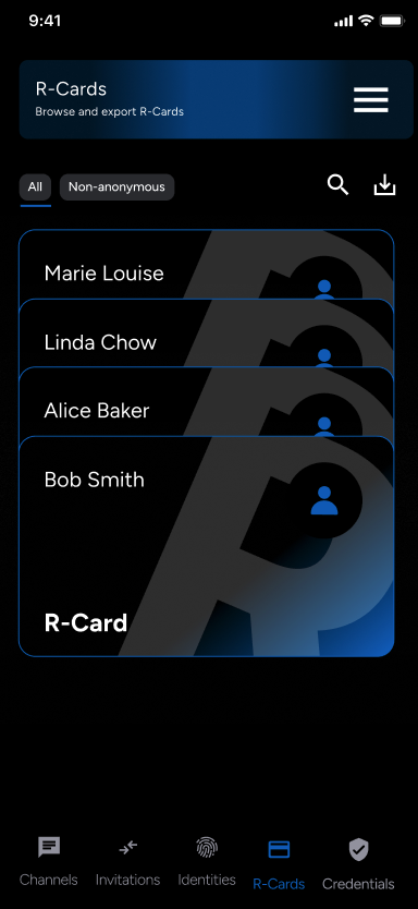 Saved to Credentials tab
