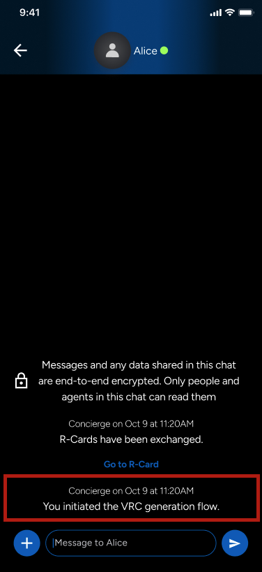 VRC request sent