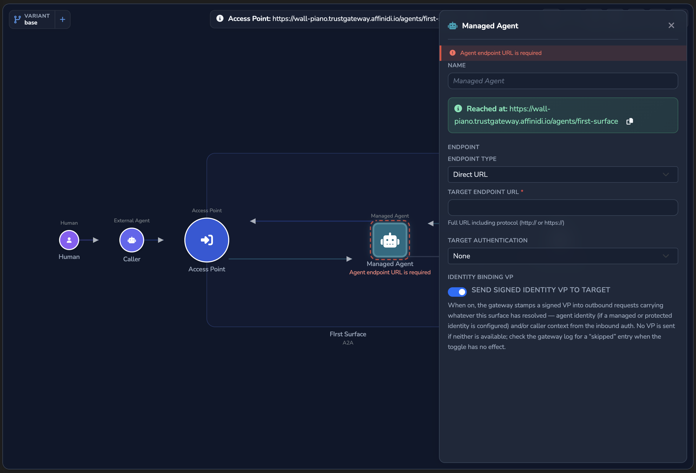 Surface - configure Managed agent