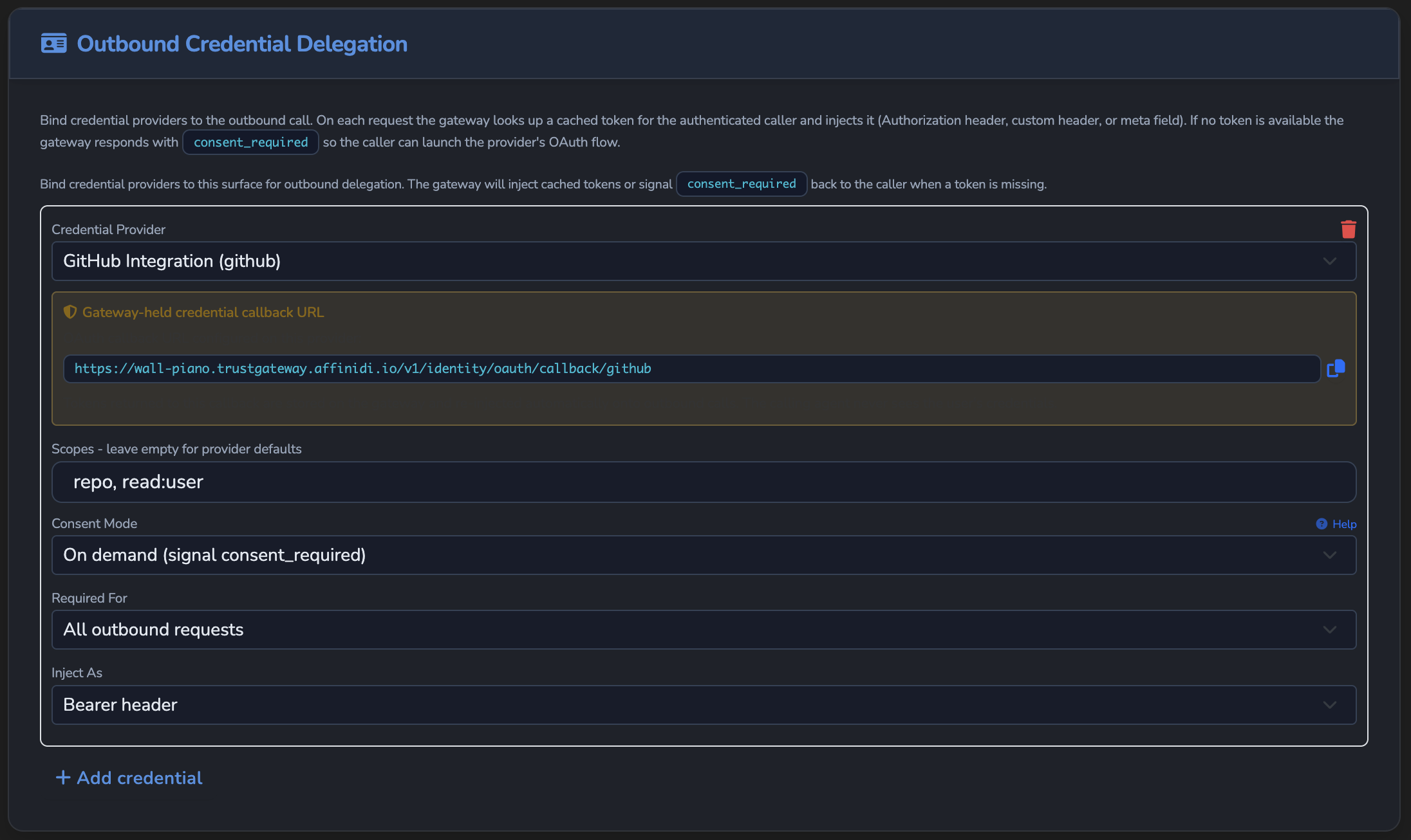 Surface target caller context MCP