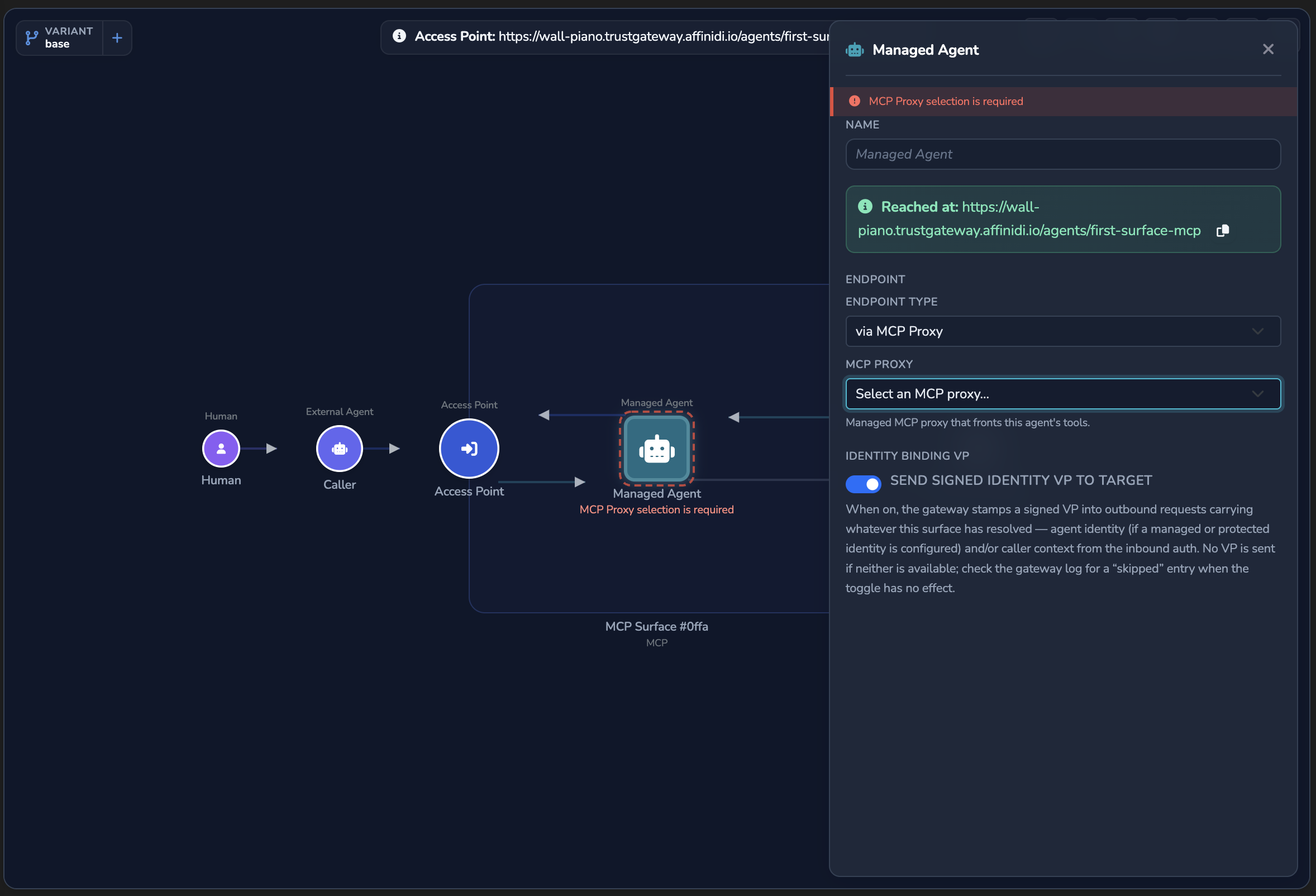 Trust Gateway gateway - expose REST API as MCP - attach to surface
