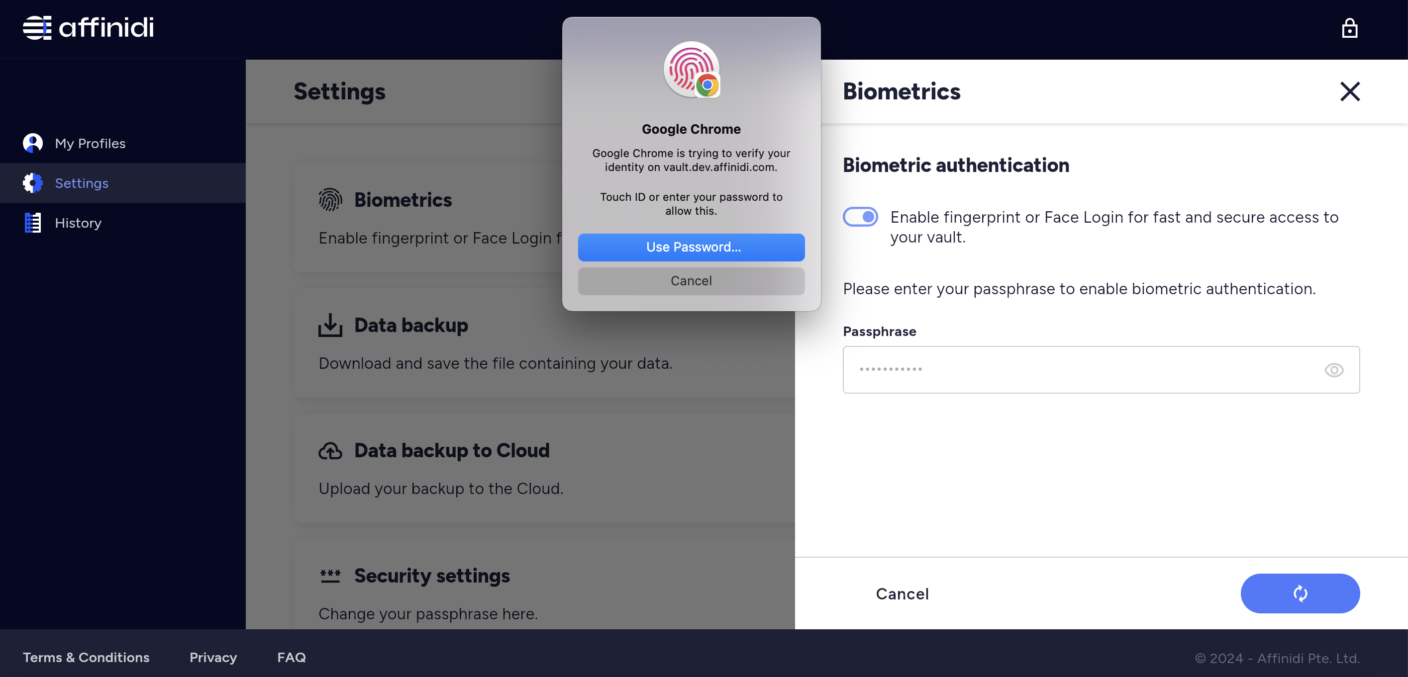 biometrics password