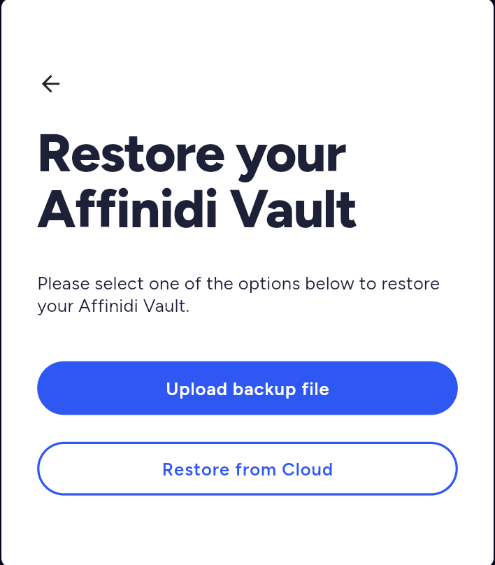 Restore your Affinidi Vault