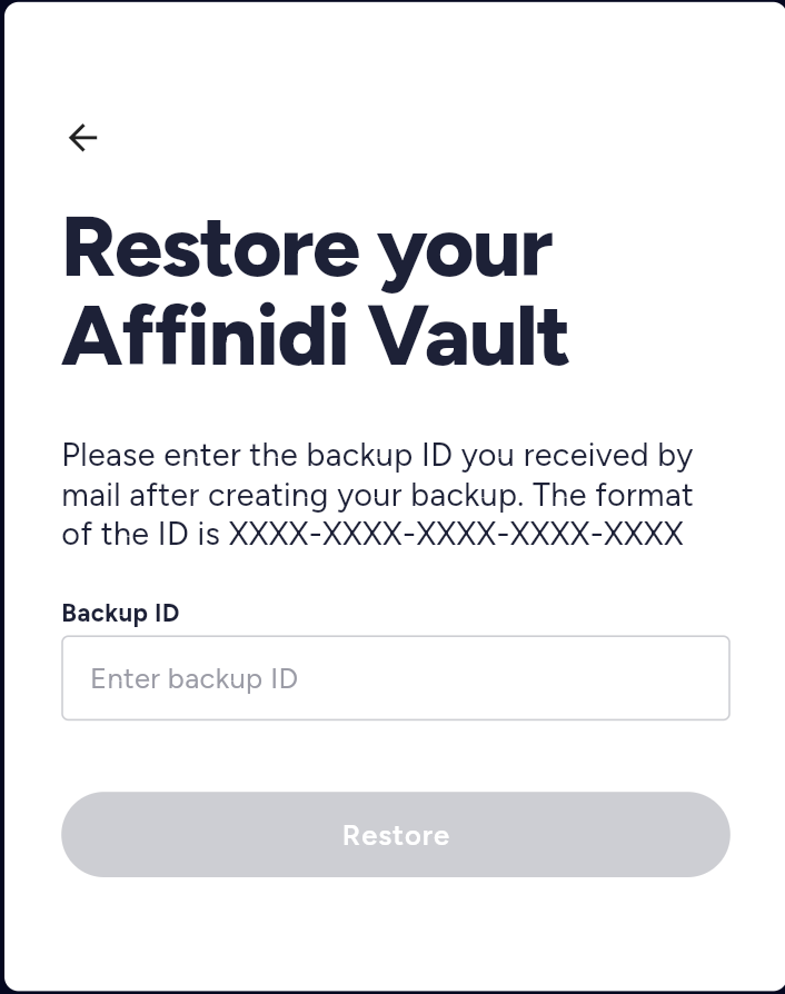 Backup cloud id