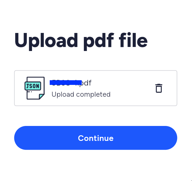 Upload PDF file complete